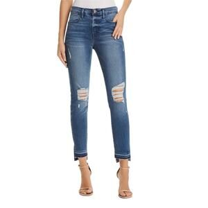 FRAME Le High Skinny Released-Hem Stagger Jeans in Hermitage Sz 28